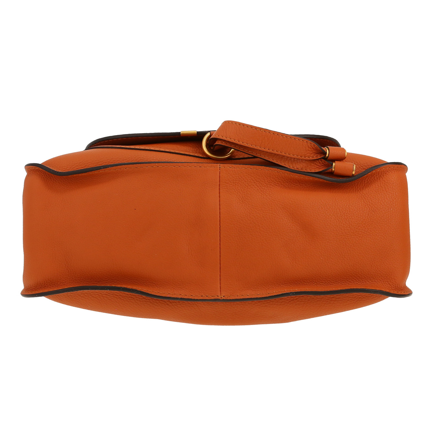 Bolso de mano Chloé  Marcie en cuero granulado marrón - Detail D1