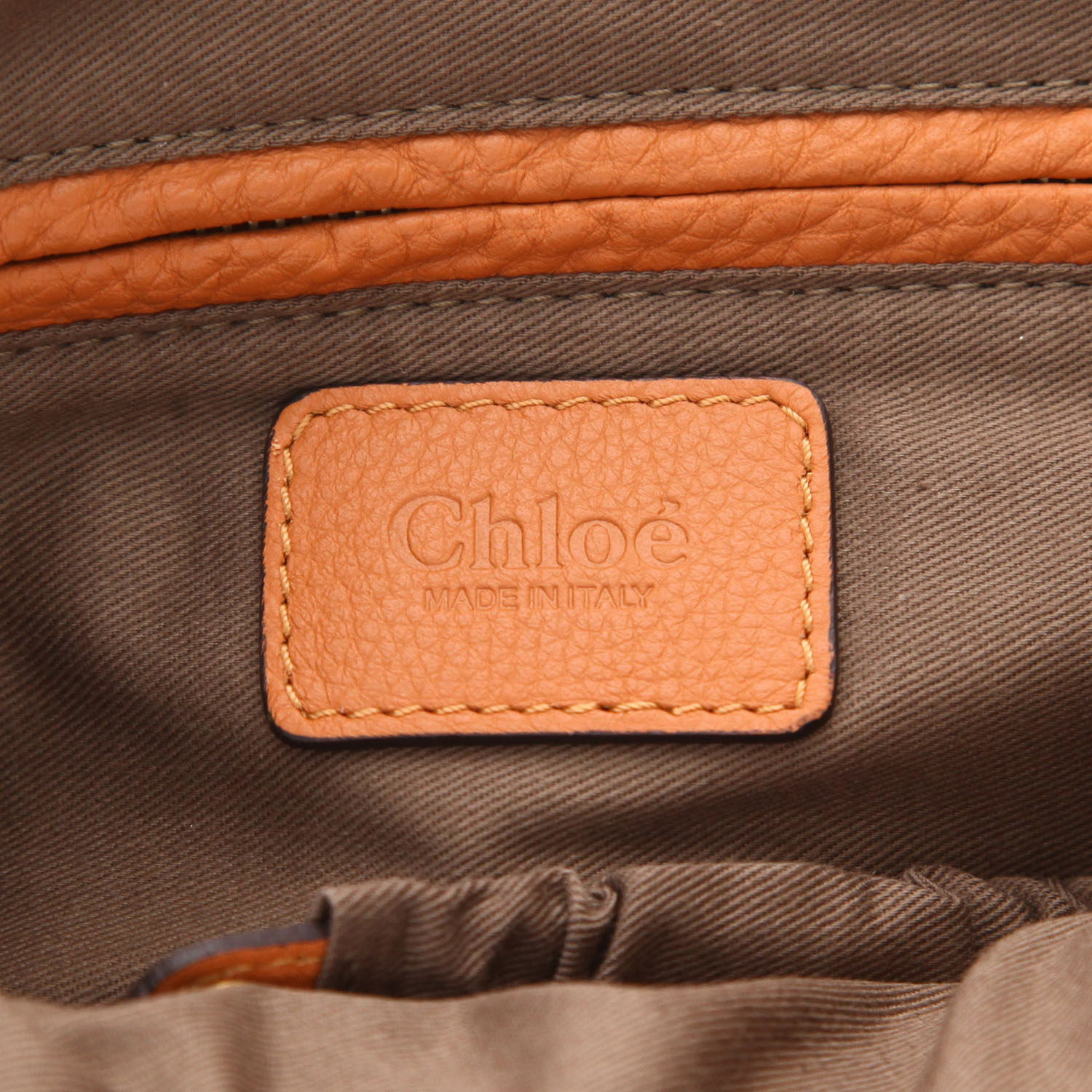 Bolso de mano Chloé  Marcie en cuero granulado marrón - Detail D2