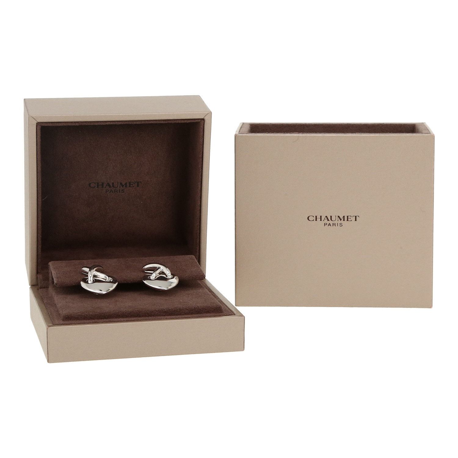 Chaumet Lien medium model earrings in white gold - Detail D2