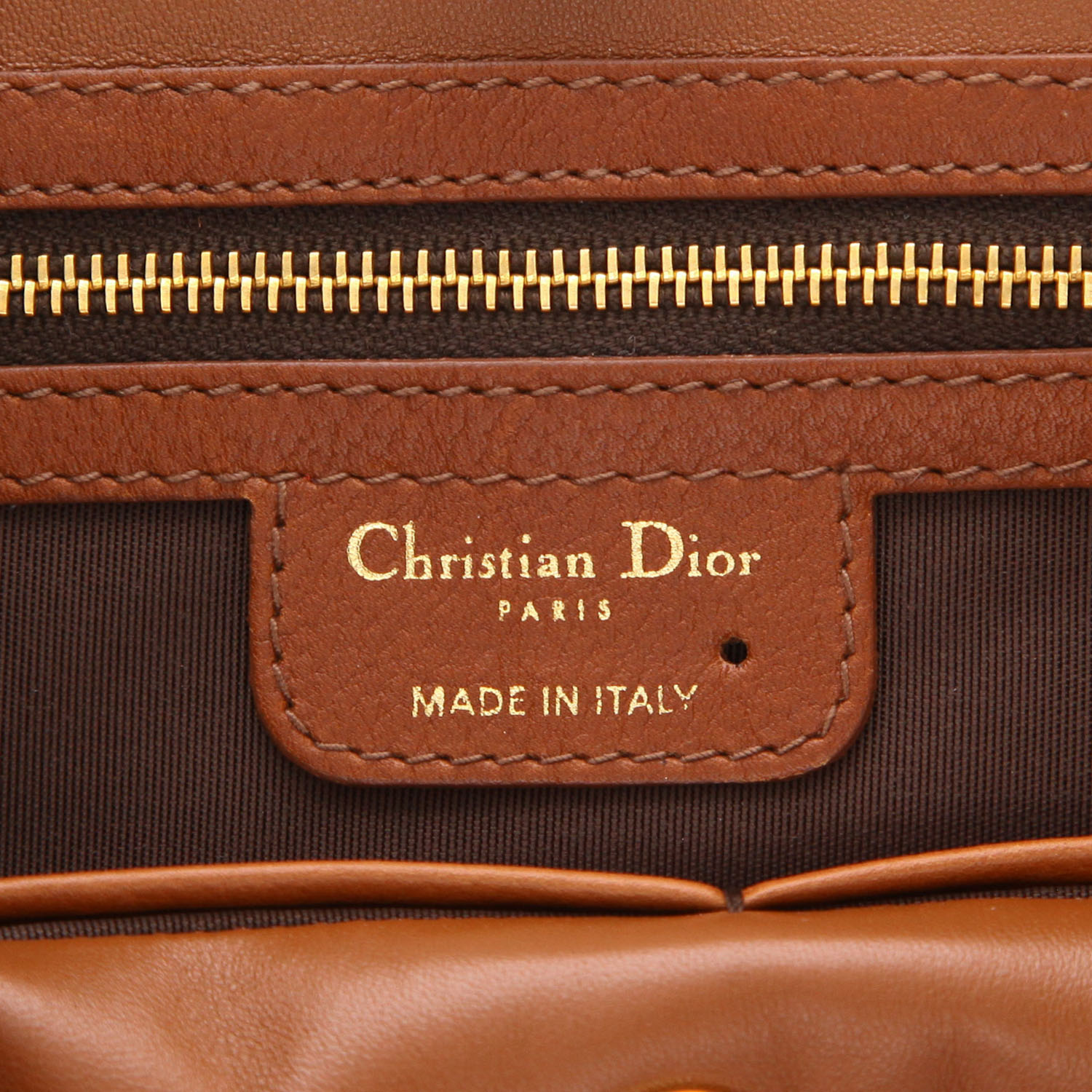 Dior 61 handbag in brown leather - Detail D2
