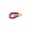 Vintage  ring in yellow gold, diamonds and ruby - 00pp thumbnail