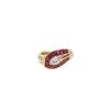 Vintage  ring in yellow gold, diamonds and ruby - 360 thumbnail
