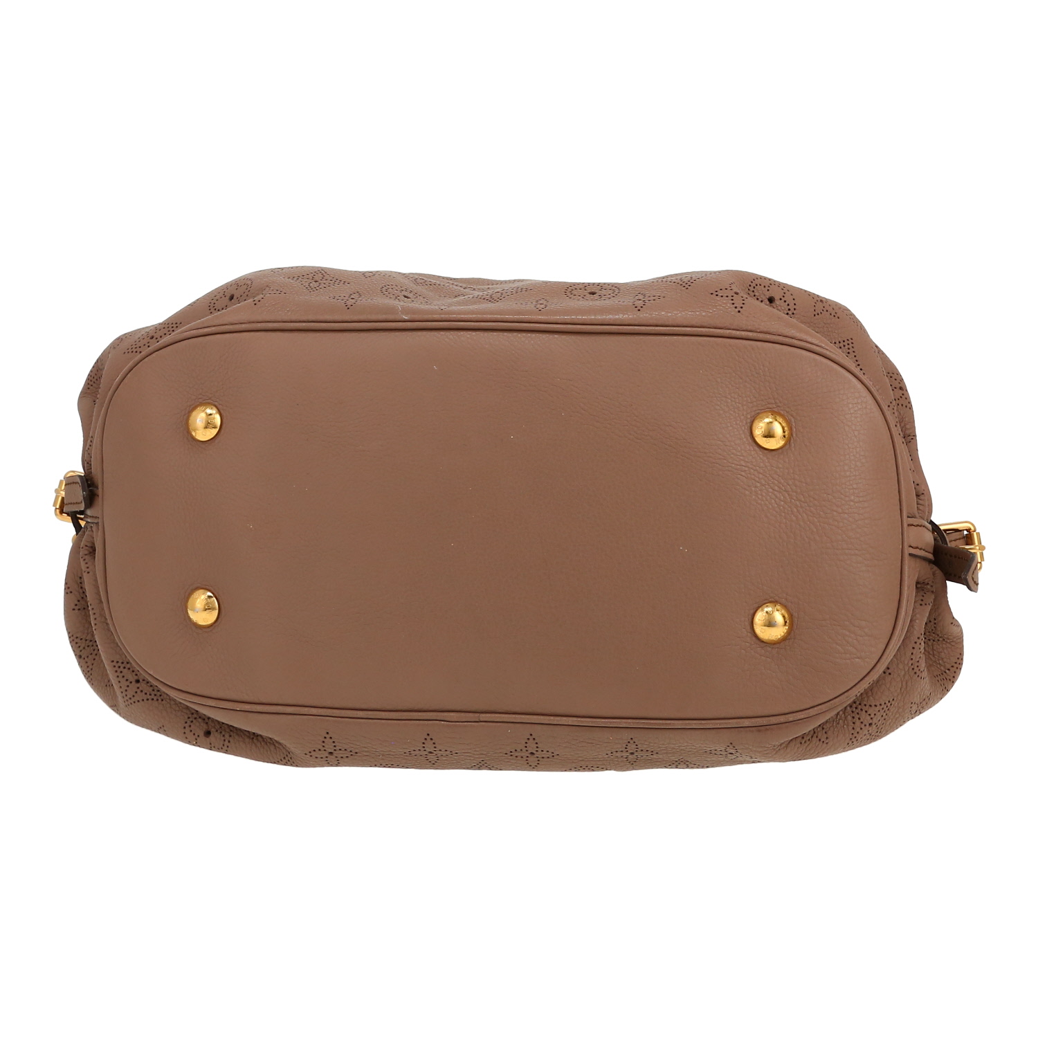 Bolso de mano Louis Vuitton L en cuero mahina color topo - Detail D1
