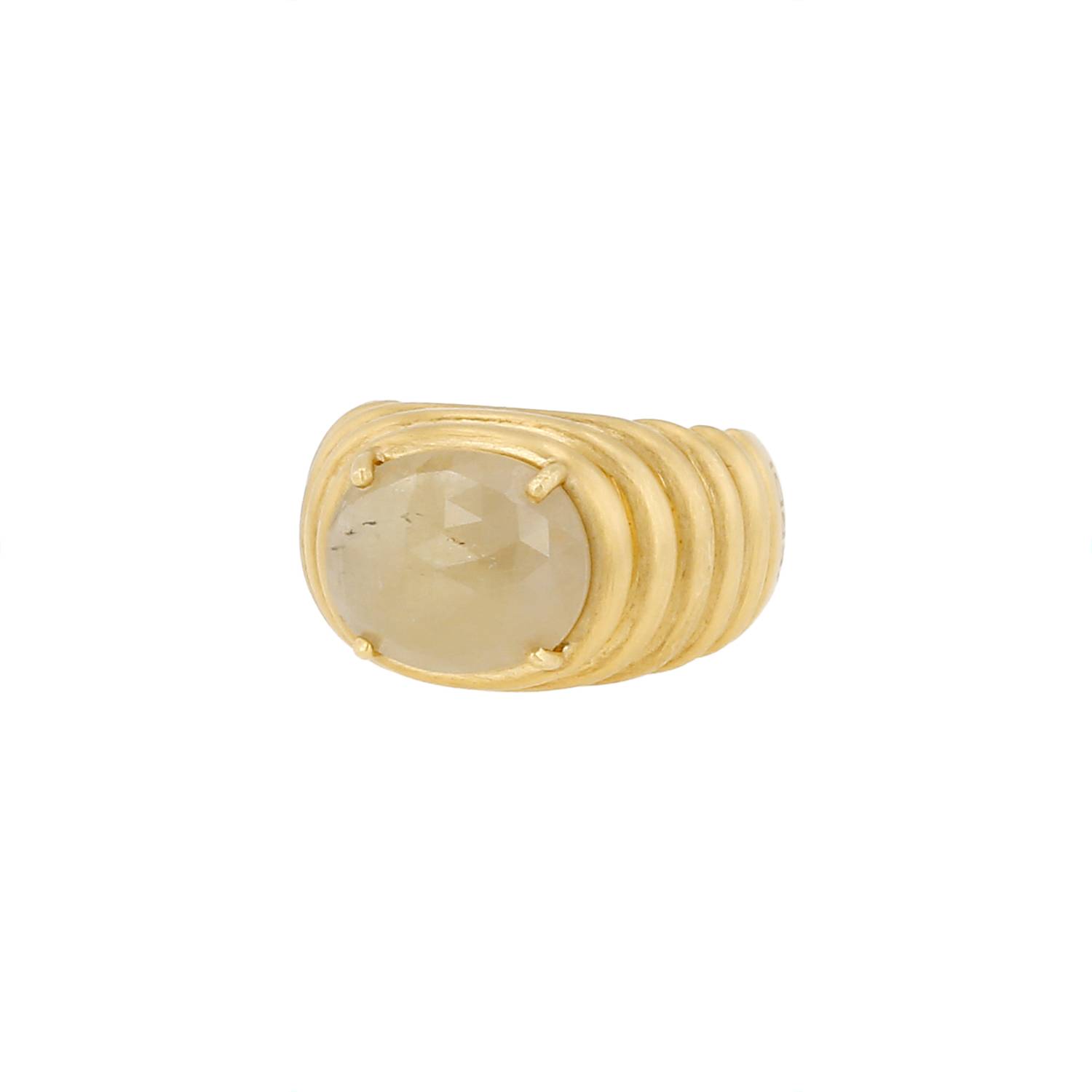 Bague Vintage  en or jaune et pierre de lune - 00pp