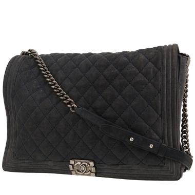 Borsa a tracolla Chanel   modello grande  in tela trapuntata grigia