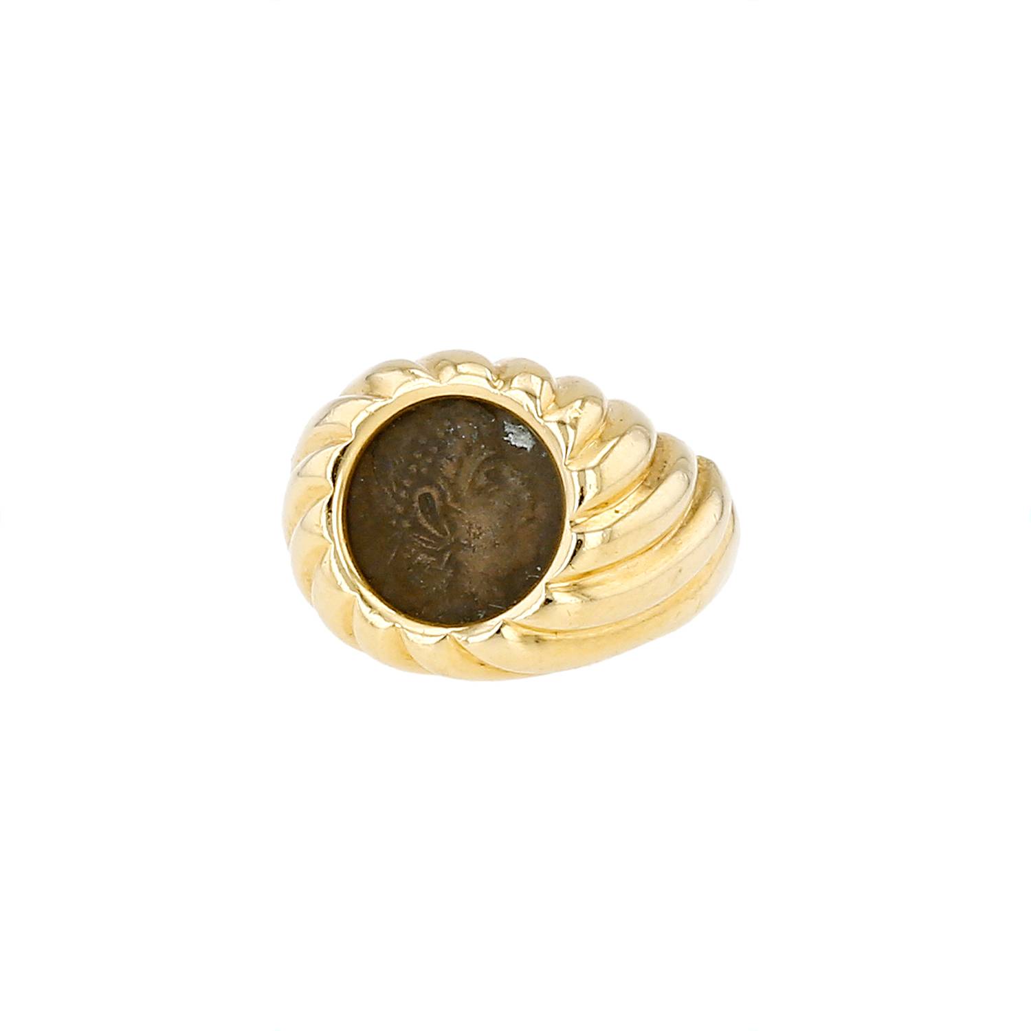 Bague Vintage  en or jaune et bronze - 00pp