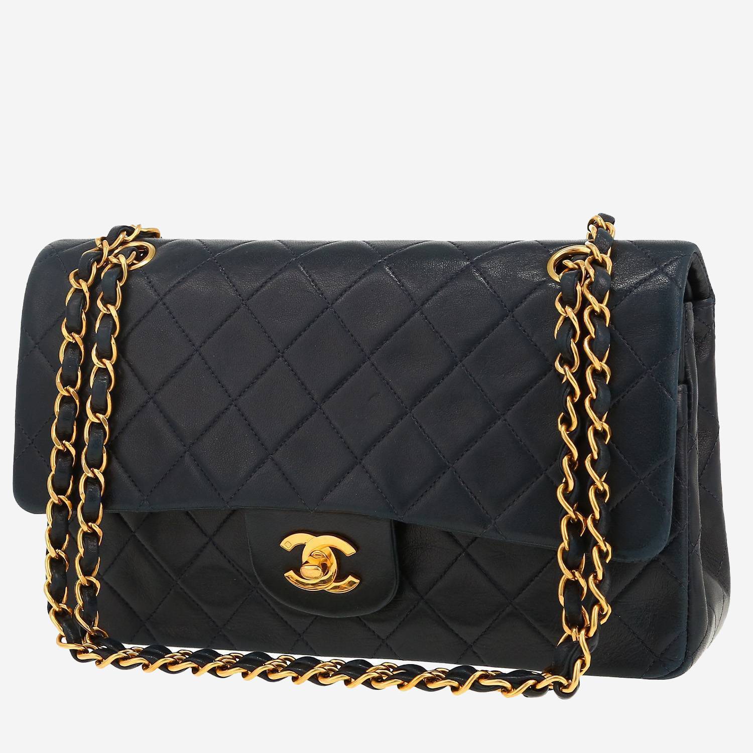 Chanel  Timeless Classic handbag  in navy blue quilted leather
