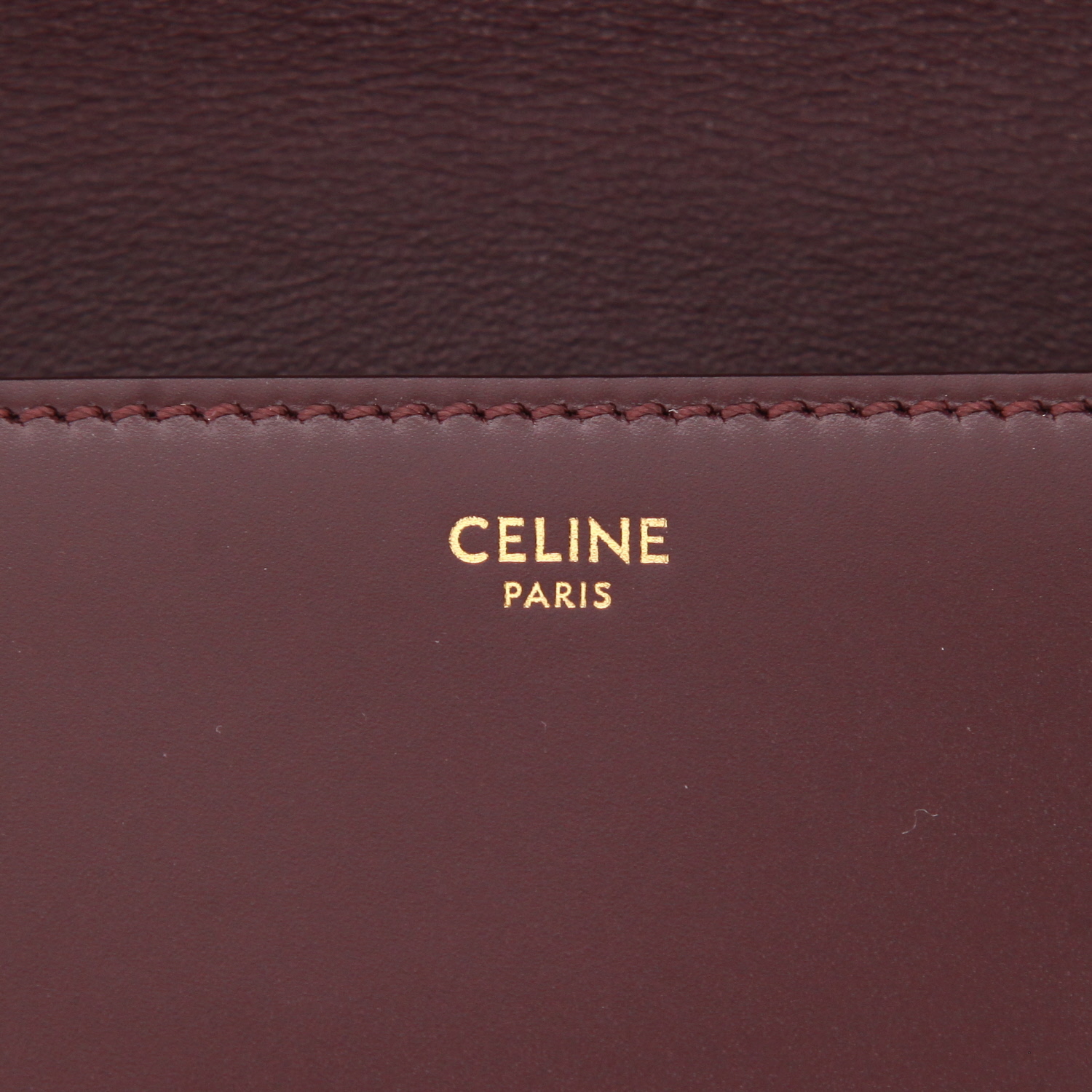 Sac bandoulière Celine  Crécy en cuir bordeaux - Detail D2