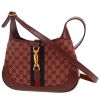 Borsa a tracolla Gucci  Jackie in tela "sûpreme GG" bordeaux e pelle bordeaux - 00pp thumbnail