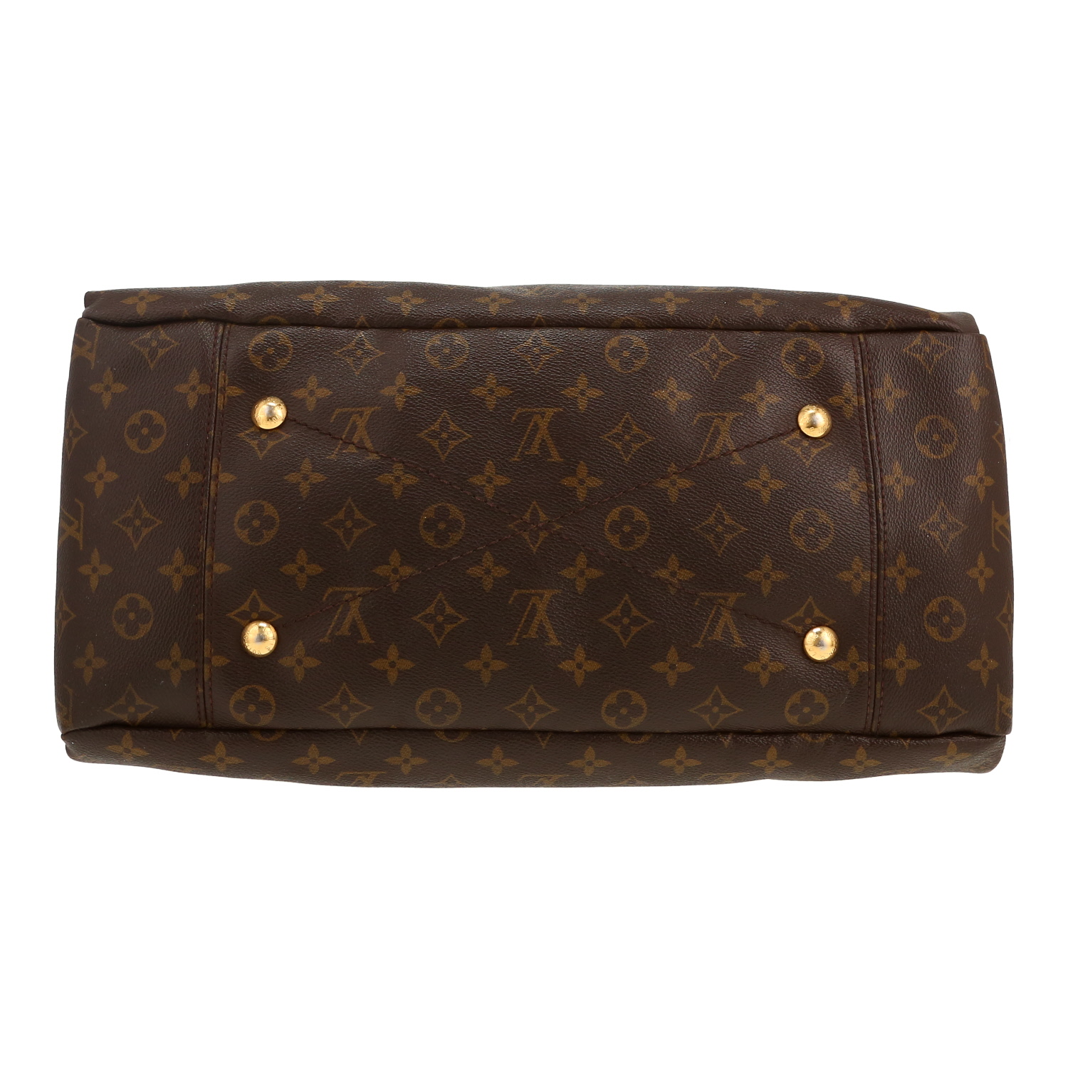 Sac à main Louis Vuitton  Artsy en toile monogram marron et cuir naturel - Detail D1