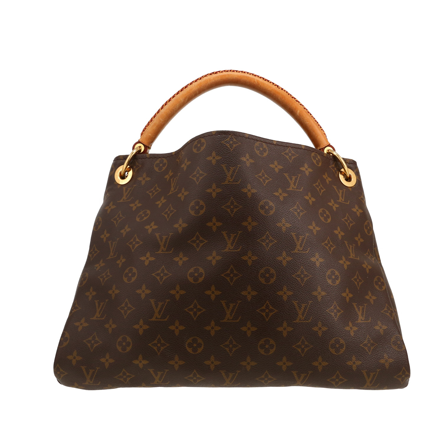 Louis Vuitton  Artsy handbag  in brown monogram canvas  and natural leather - Detail D4