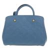 Sac à main Louis Vuitton  Montaigne en cuir monogram empreinte bleu - Detail D4 thumbnail