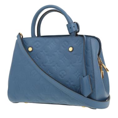 Sac à main Louis Vuitton  Montaigne en cuir monogram empreinte bleu