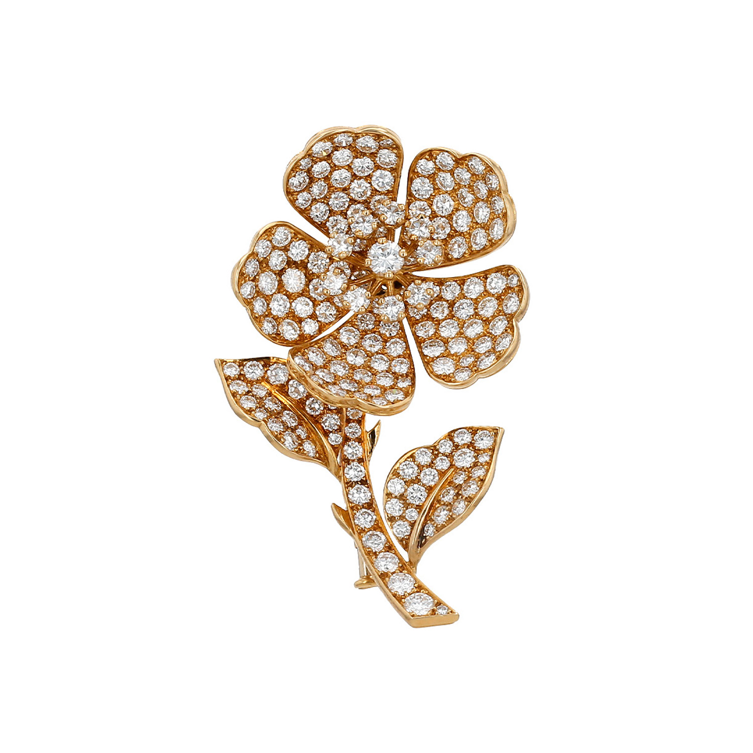 Boucheron brooch in yellow gold, diamonds and ruby - Detail D1
