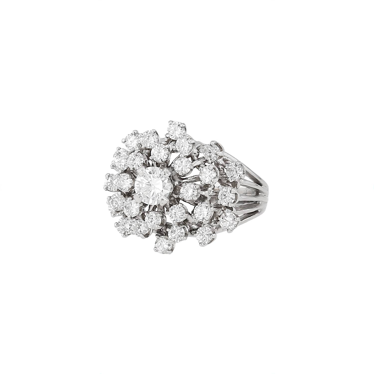 Bague Vintage  en or blanc 14k et diamants - 00pp