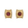 Paire de boucles d'oreilles Vintage  en or jaune, tourmalines et diamants - 00pp thumbnail