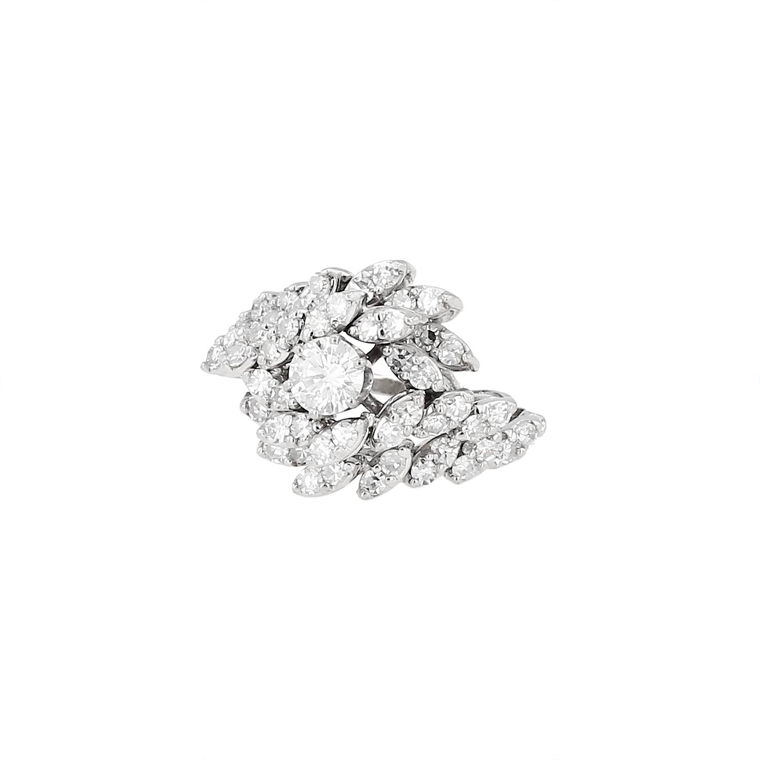 Bague Vintage  en or blanc 14k et diamants - 00pp