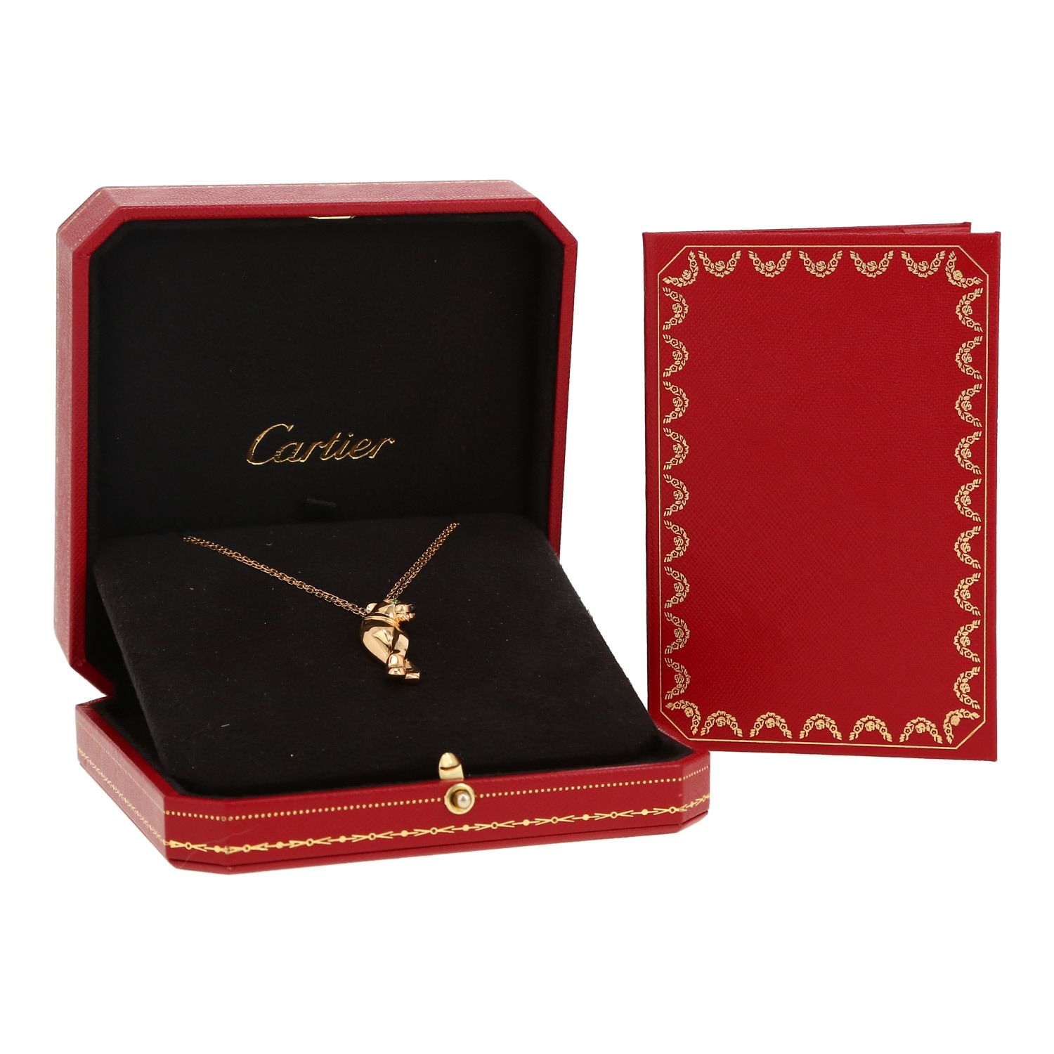 Collier Cartier Panthère en or jaune, tsavorites et onyx - Detail D2