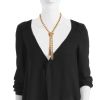 Vintage Georges Lenfant 1950's negligee necklace in yellow gold and diamonds - Detail D1 thumbnail