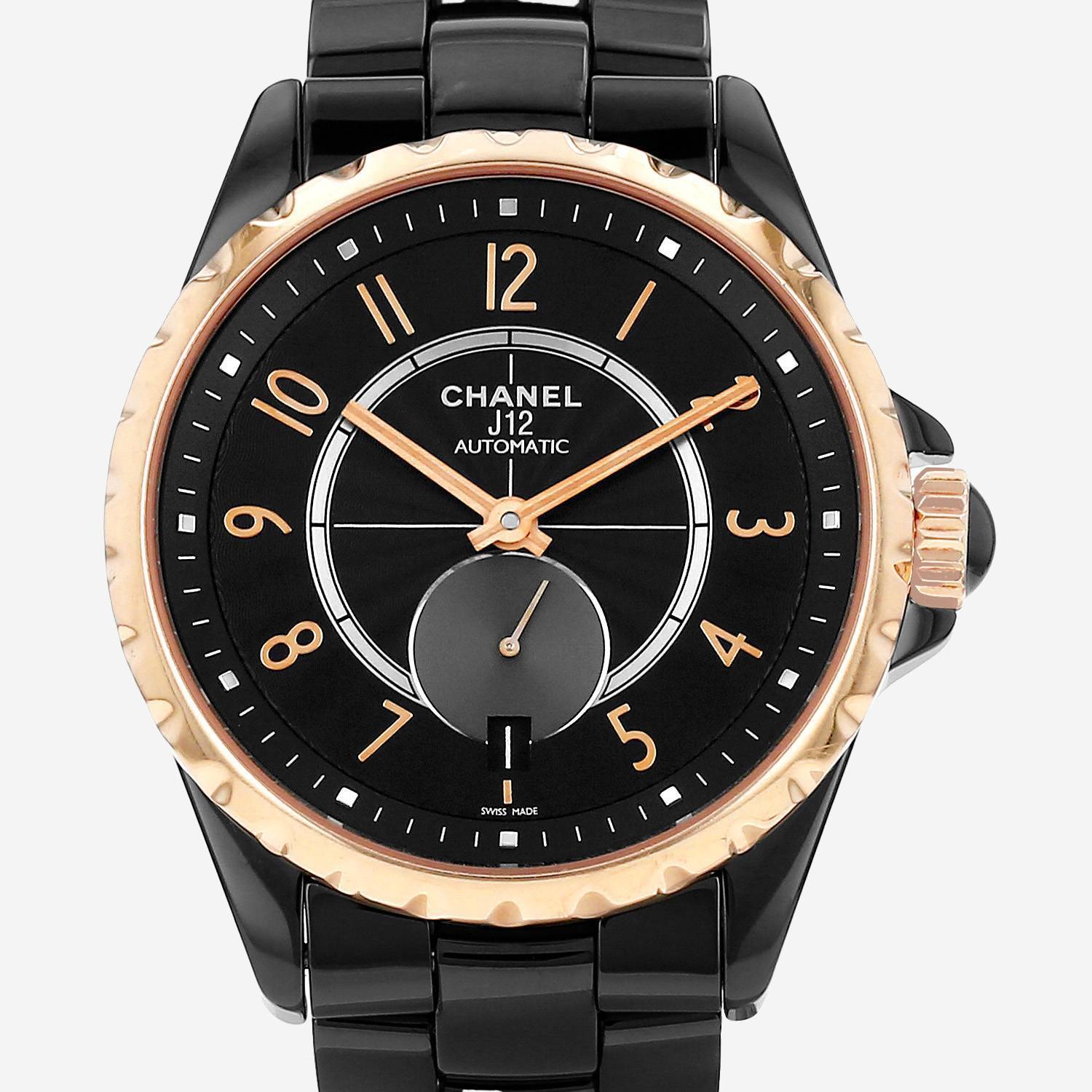 Reloj Chanel J12 de cerámica y oro rosa Ref: Chanel - H3838  Circa 2010