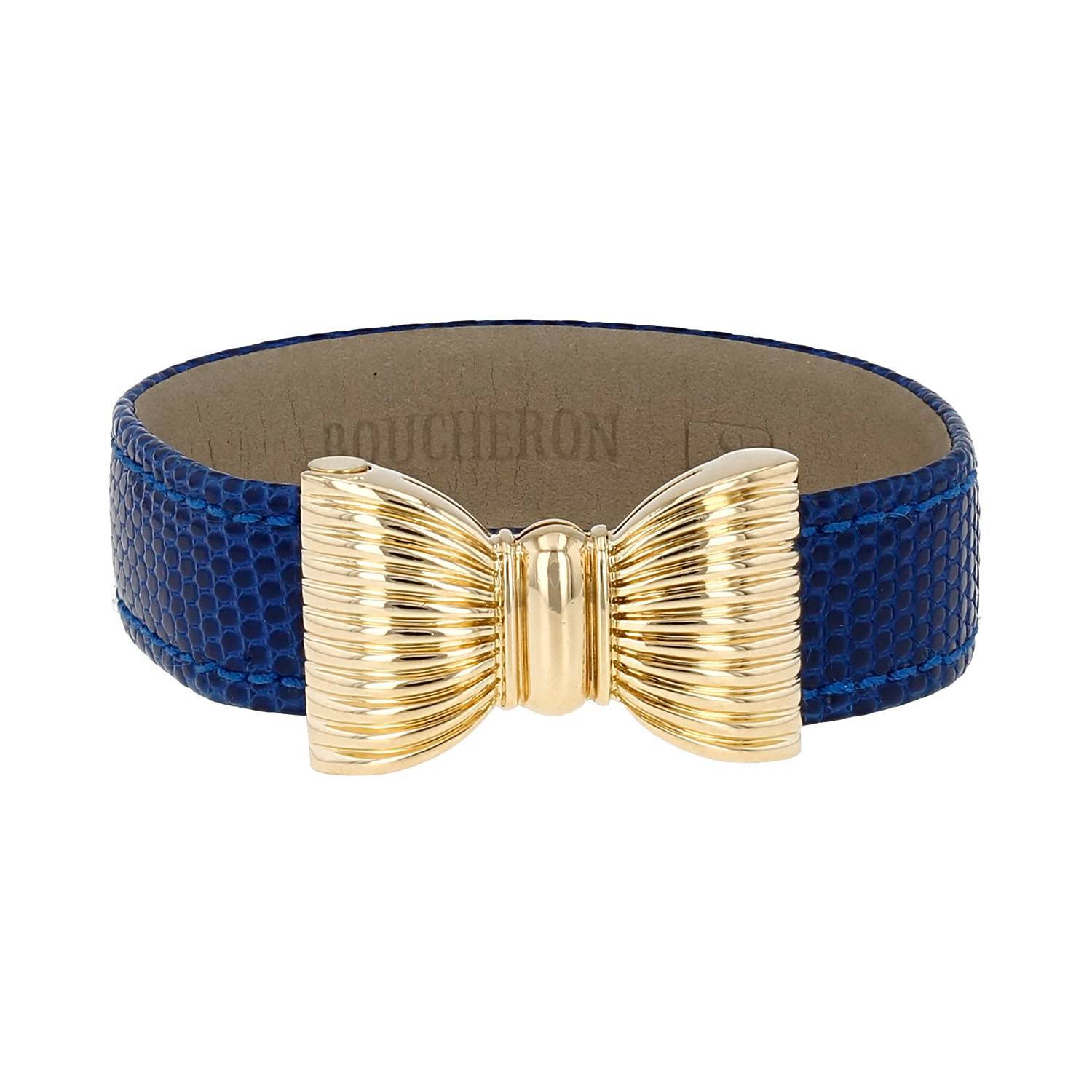 Bracciale Boucheron  in oro giallo e pelle
