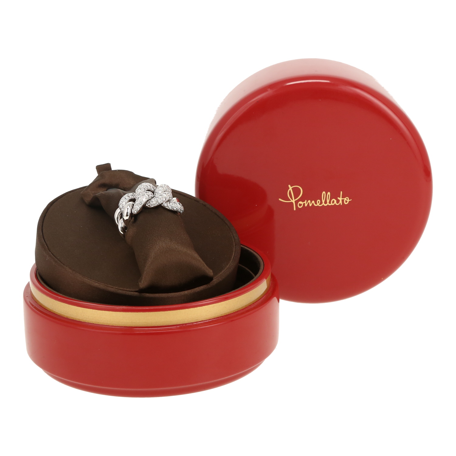 Bague souple Pomellato  en or blanc et diamants - Detail D2