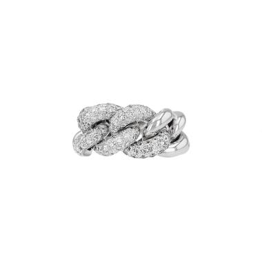 Bague souple Pomellato  en or blanc et diamants