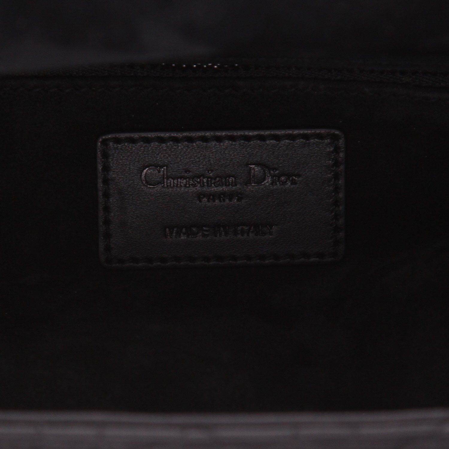 Dior  Lady Dior handbag  in black leather cannage - Detail D2