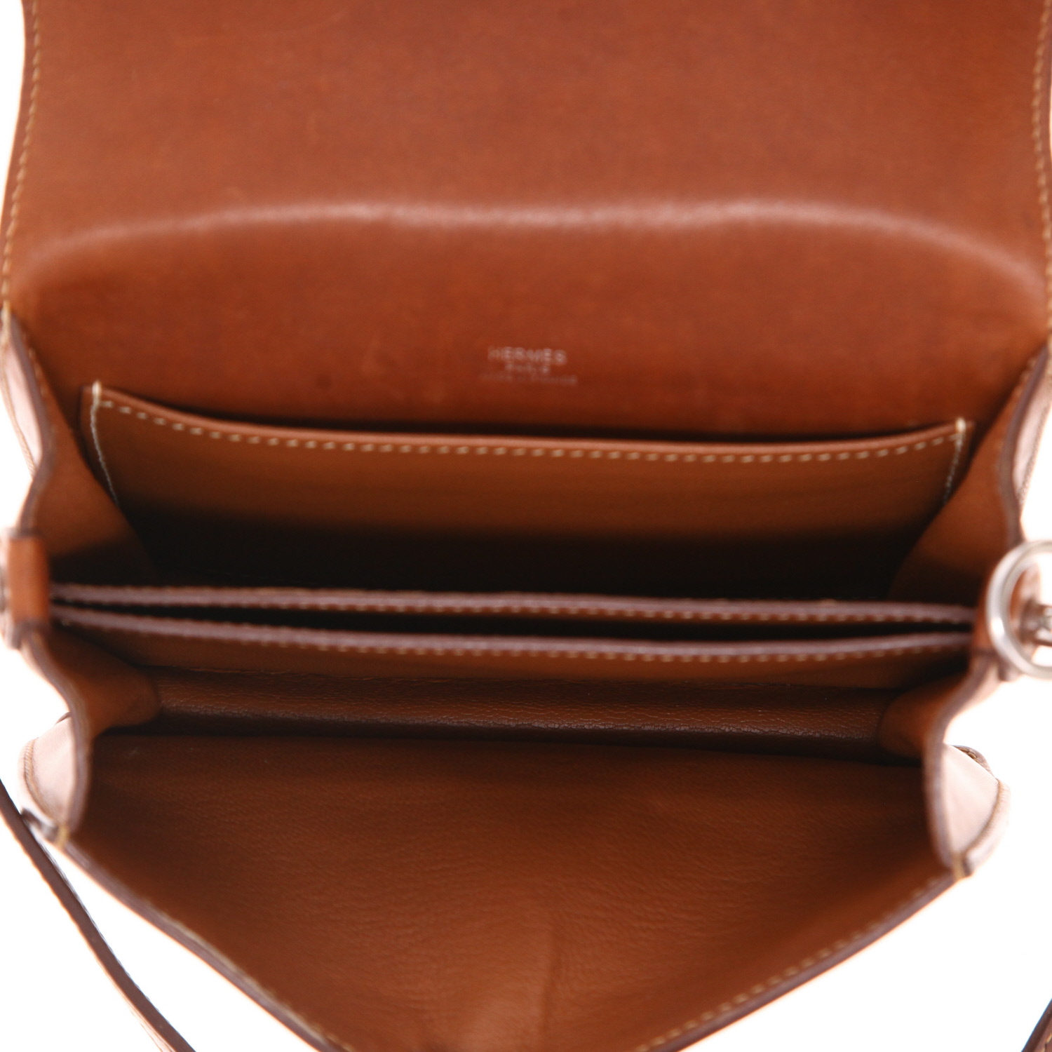Bolso bandolera Hermès  Roulis en cuero Barenia rojizo - Detail D3