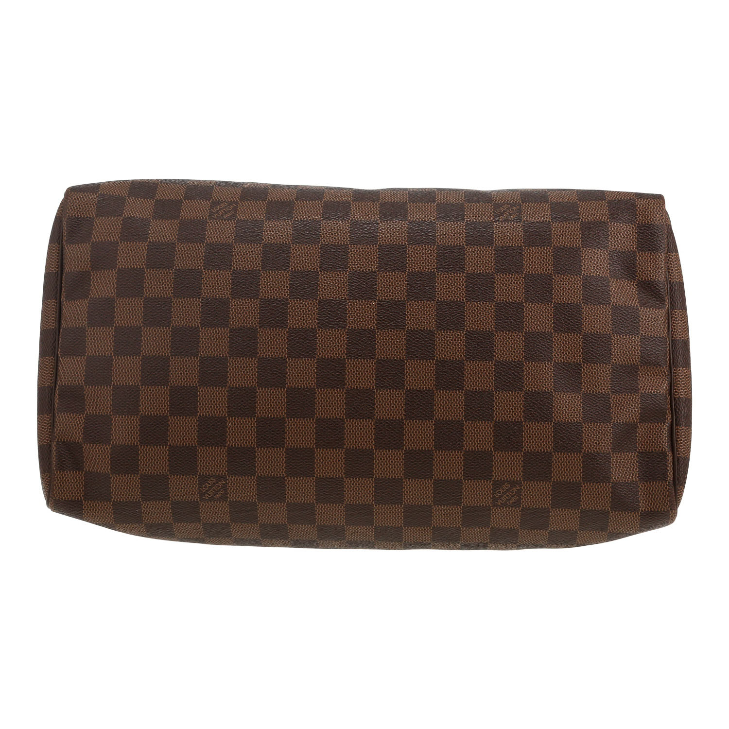 Bolso de mano Louis Vuitton  Speedy 35 en lona a cuadros ébano y cuero marrón - Detail D1