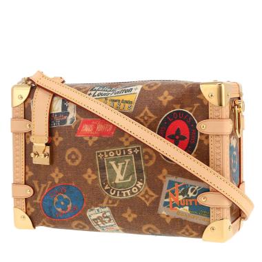 Bolso de mano Louis Vuitton  Side Trunk en lona Monogram marrón y cuero natural