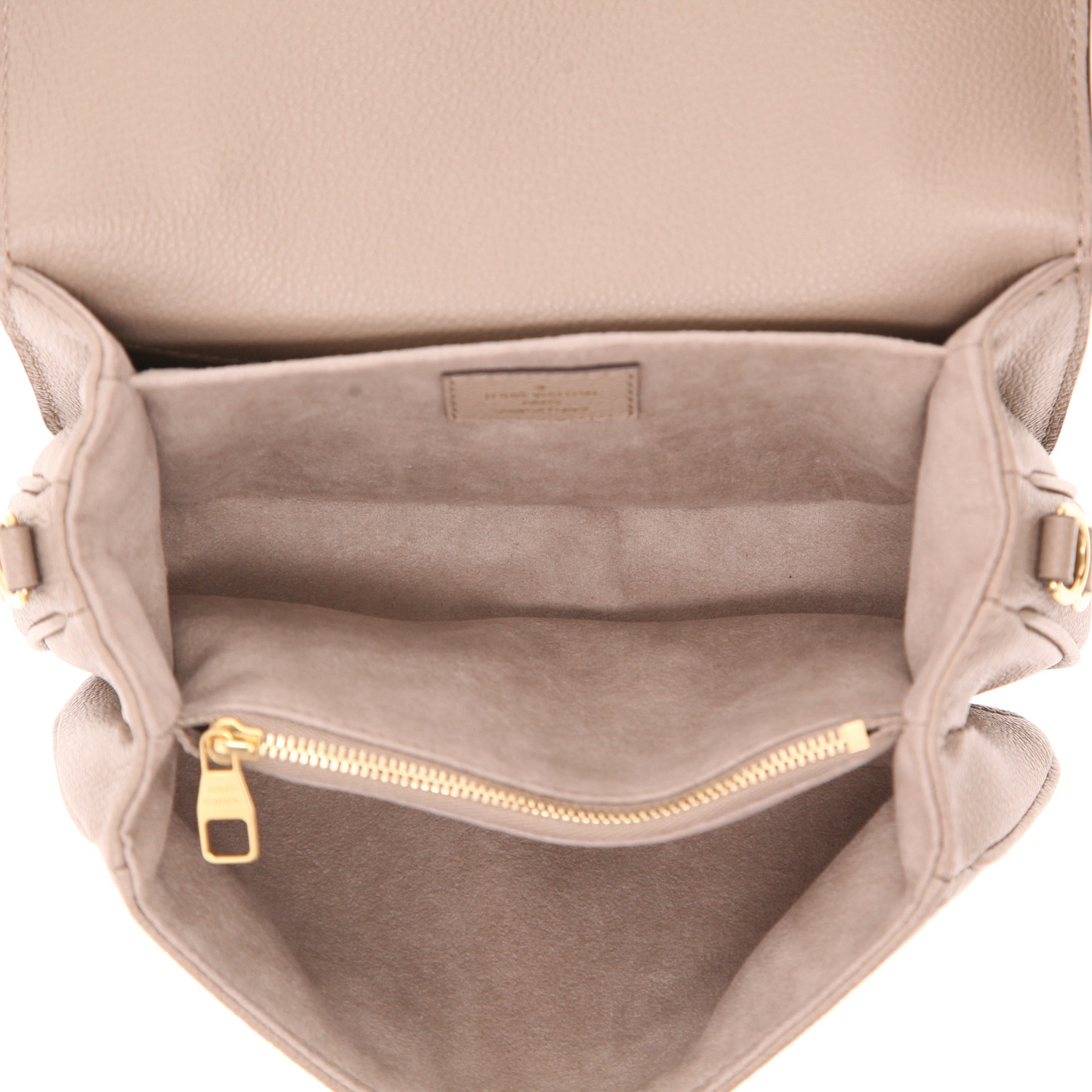 Sac bandoulière Louis Vuitton  Métis East West en cuir monogram empreinte taupe - Detail D3