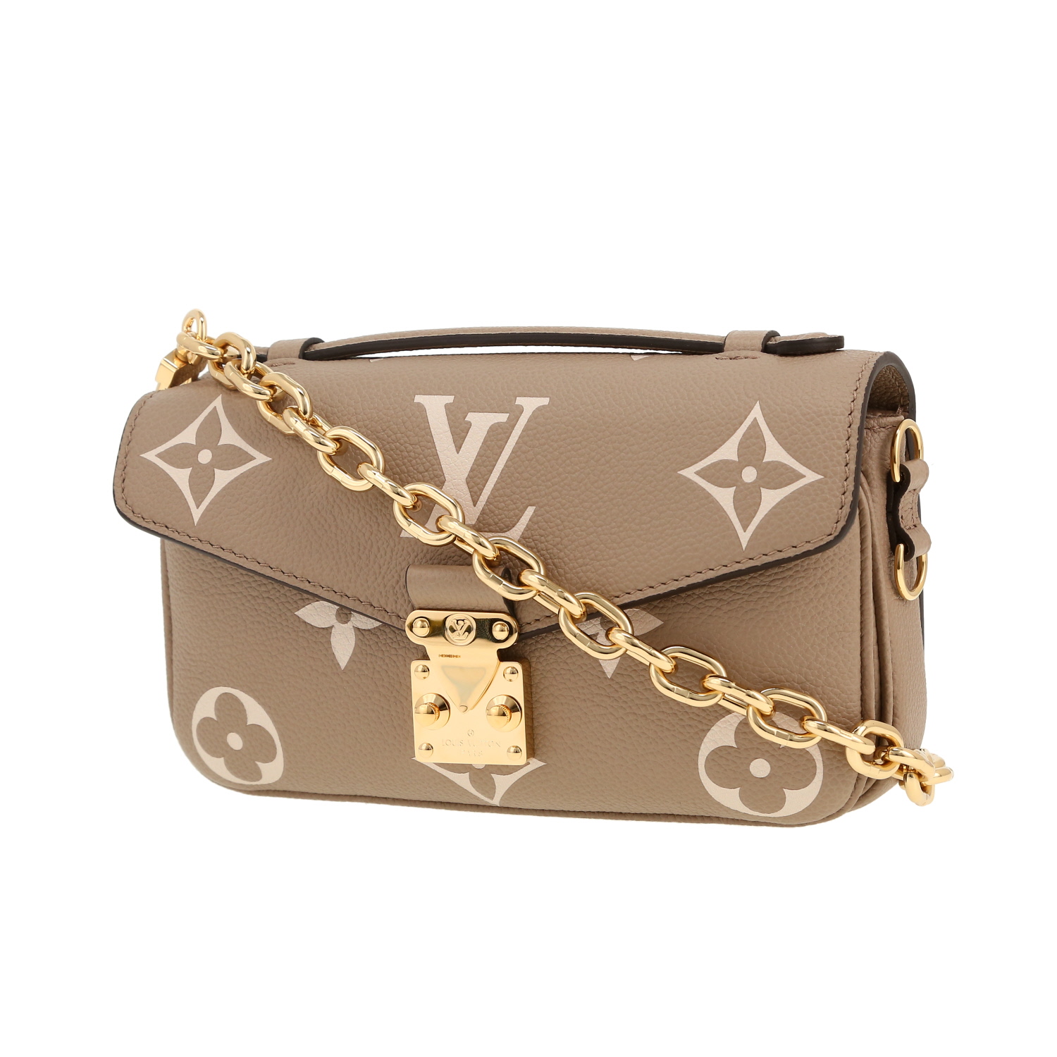 Louis Vuitton  Métis East West shoulder bag  in taupe empreinte monogram leather - Detail D4