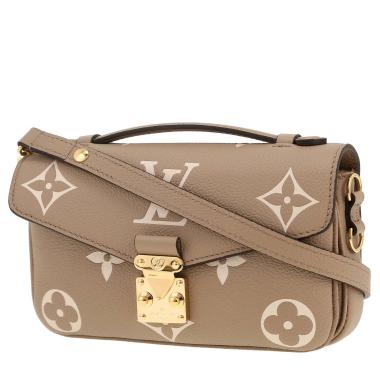 Borsa a tracolla Louis Vuitton  Métis East West in pelle monogram con stampa color talpa