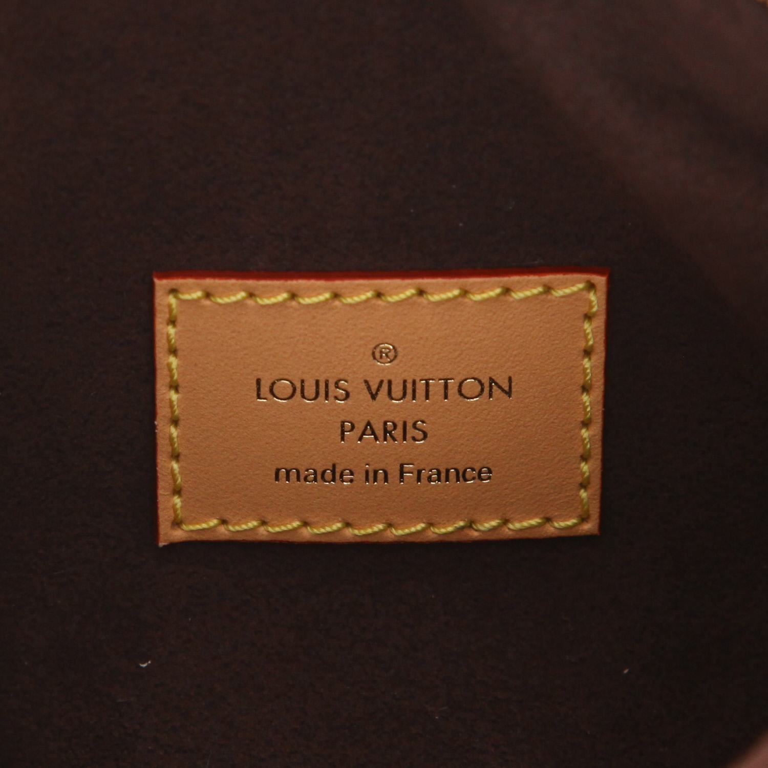 Sac bandoulière Louis Vuitton  Side Trunk moyen modèle  en toile monogram marron et cuir naturel - Detail D2