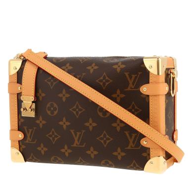 Bolso bandolera Louis Vuitton  Side Trunk modelo mediano  en lona Monogram marrón y cuero natural