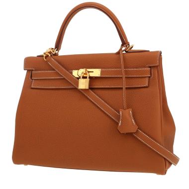 Borsa Hermès  Kelly 32 cm in pelle togo gold