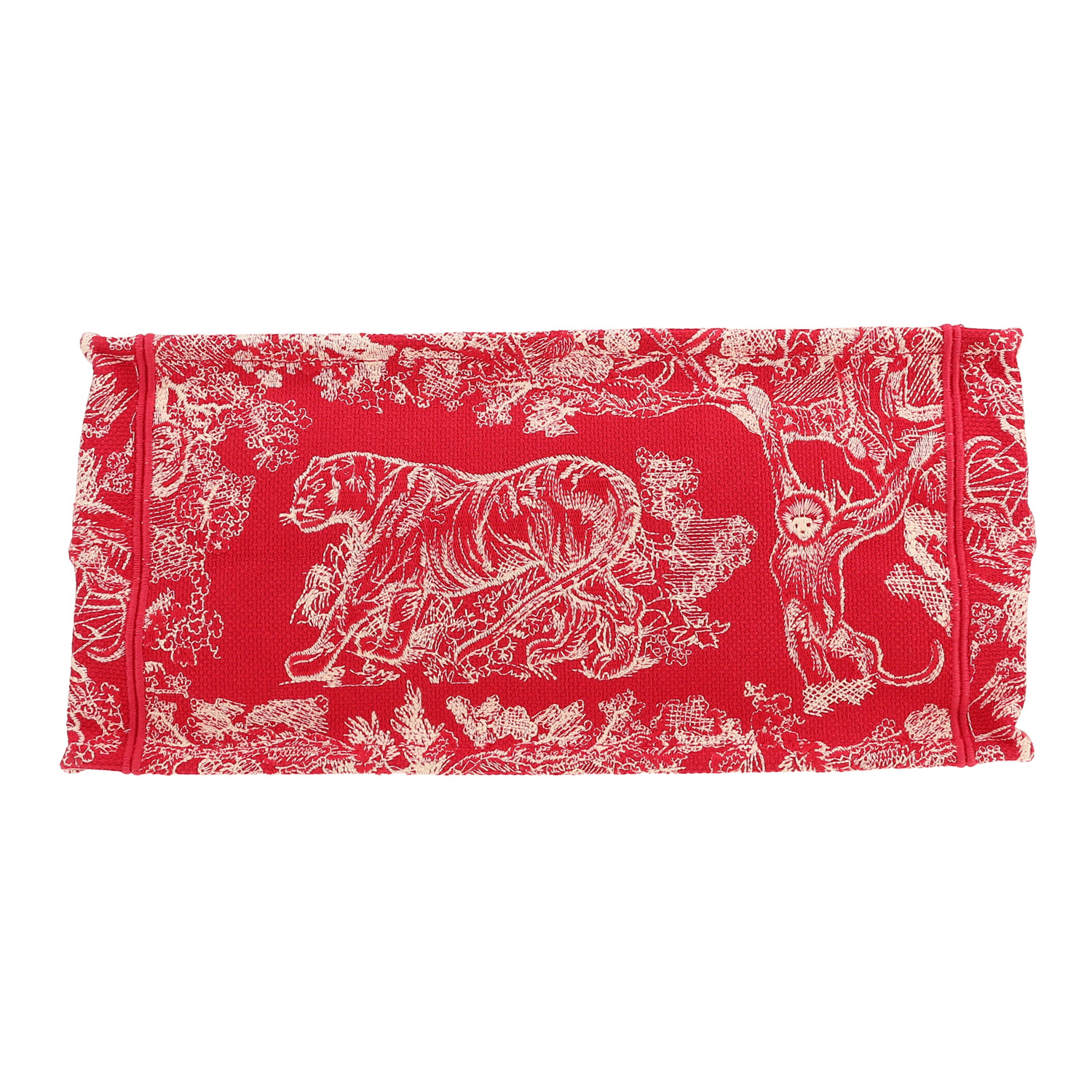 Sac cabas Dior  Book Tote moyen modèle  en toile rouge et beige - Detail D1