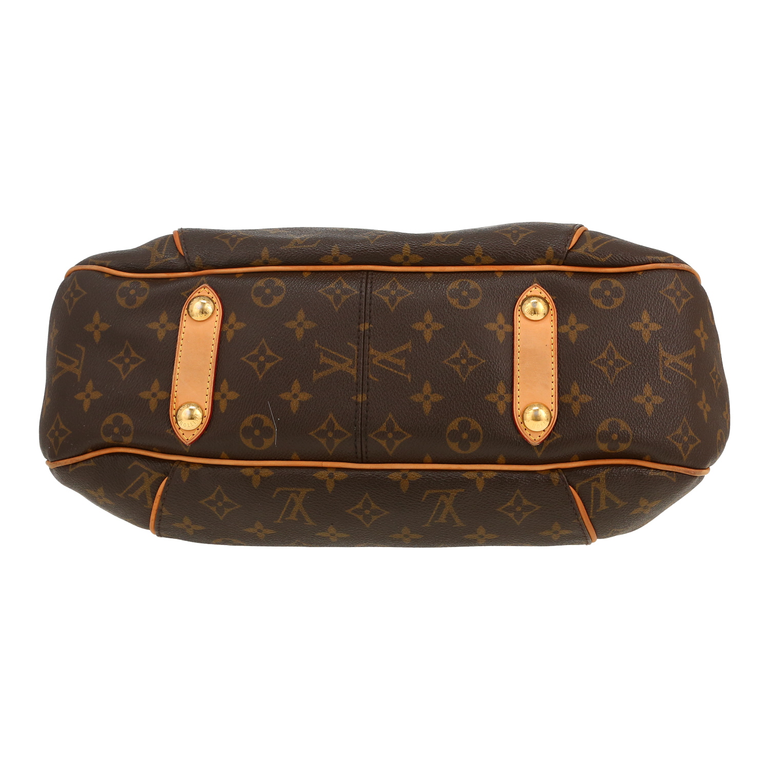 Louis Vuitton  Galliera handbag  in brown monogram canvas  and natural leather - Detail D1