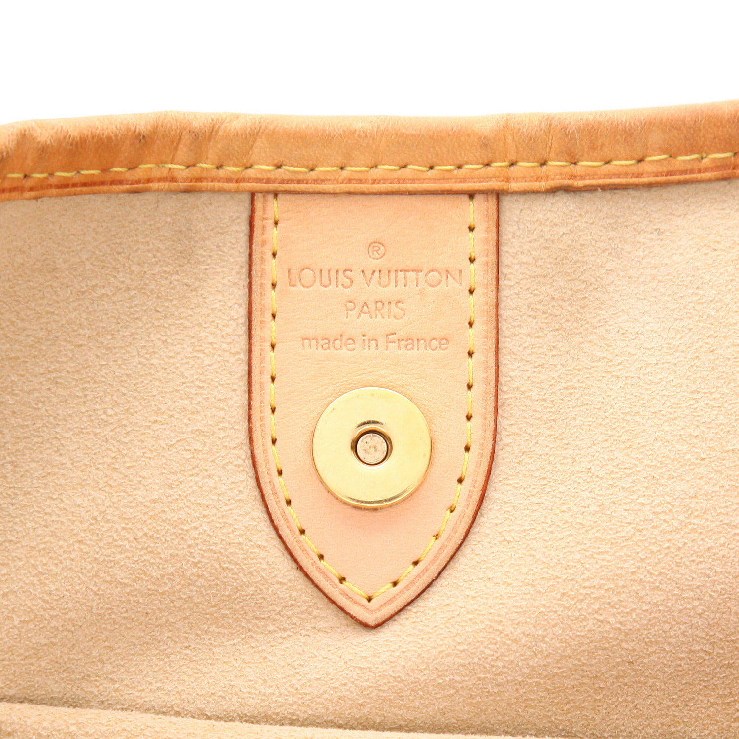 Bolso de mano Louis Vuitton  Galliera en lona Monogram marrón y cuero natural - Detail D2