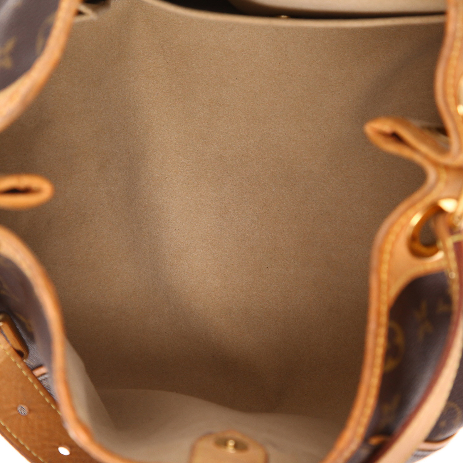 Borsa Louis Vuitton  Galliera in tela monogram marrone e pelle naturale - Detail D3