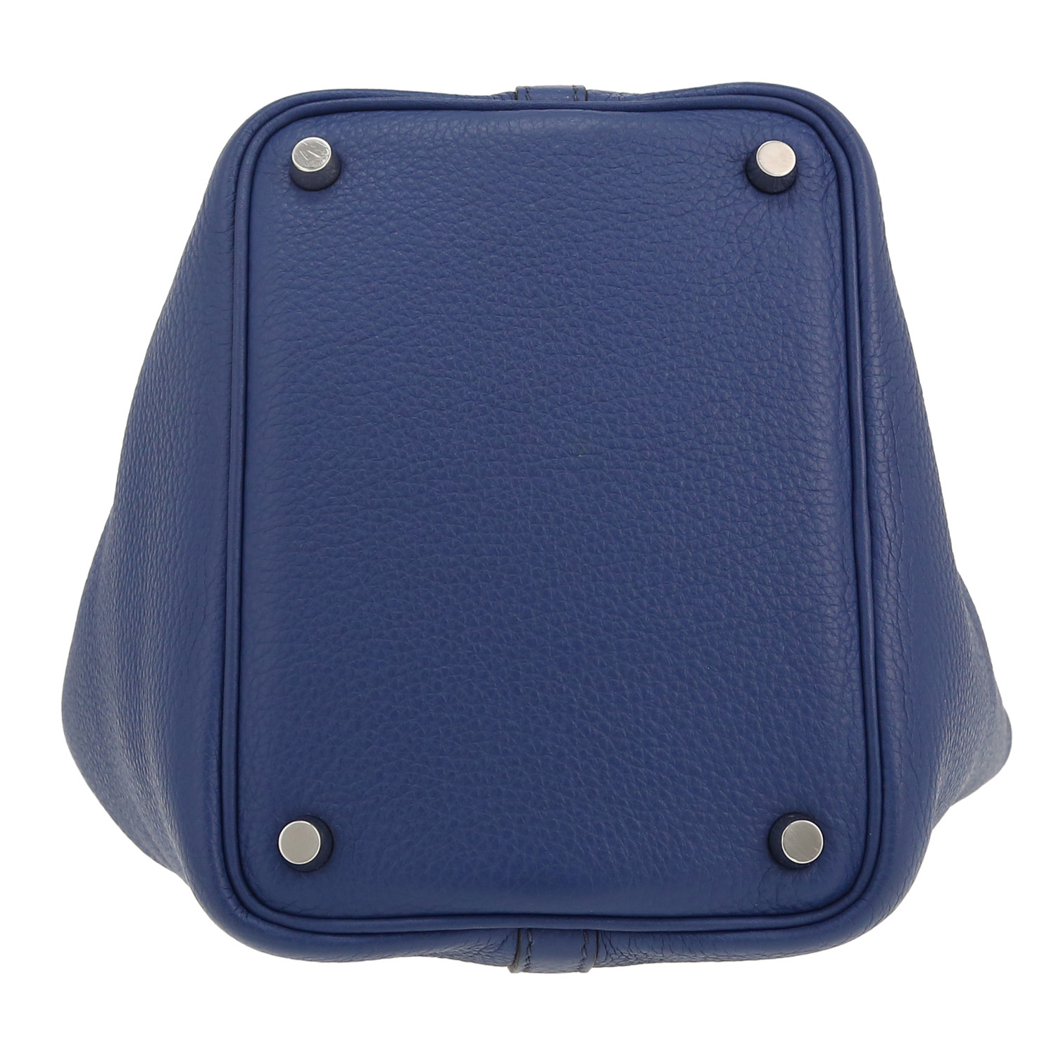 Sac à main Hermès  Picotin 18 cm en cuir taurillon clémence bleu - Detail D1
