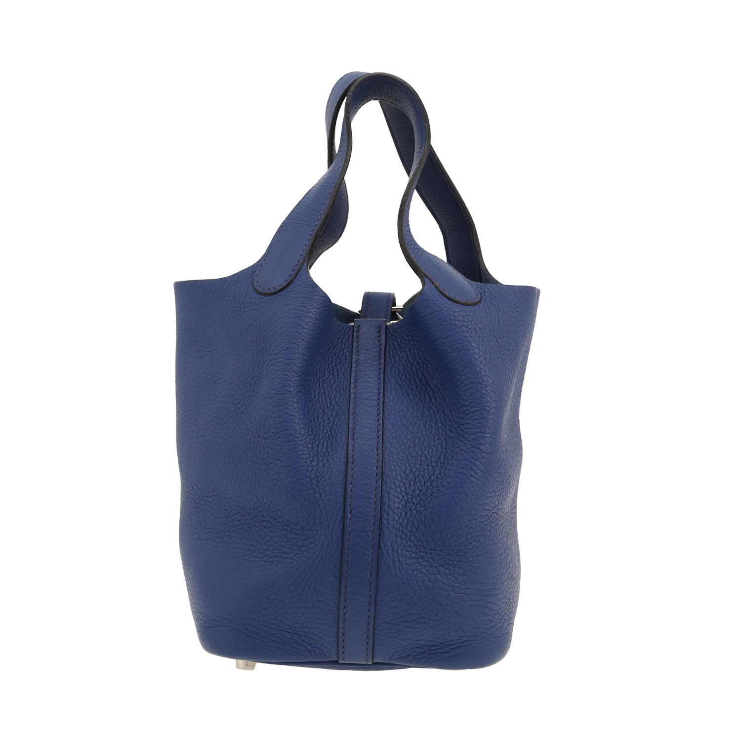 Hermès  Picotin 18 cm handbag  in blue leather taurillon clémence - Detail D4