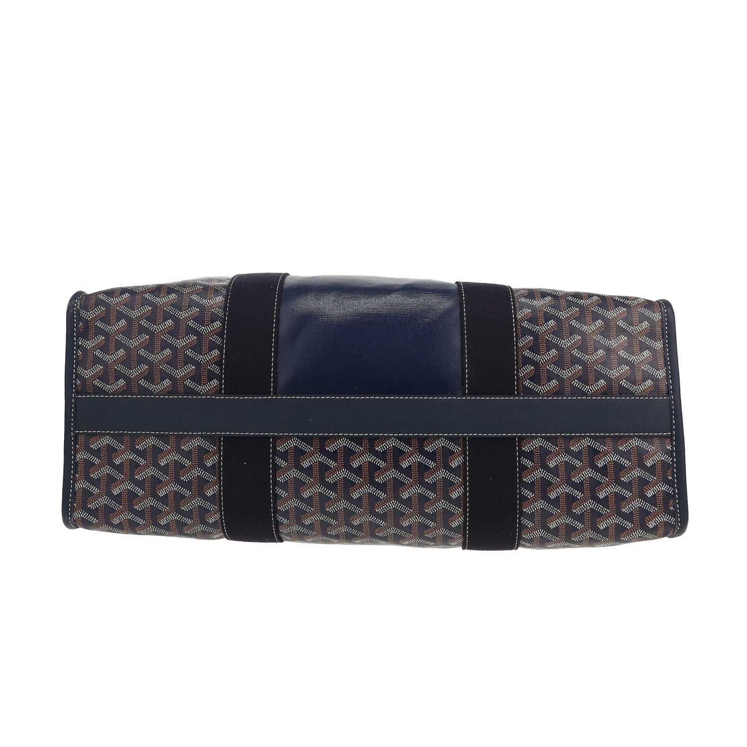 Goyard Villette shopping bag in navy blue Goyard canvas and navy blue leather - Detail D1