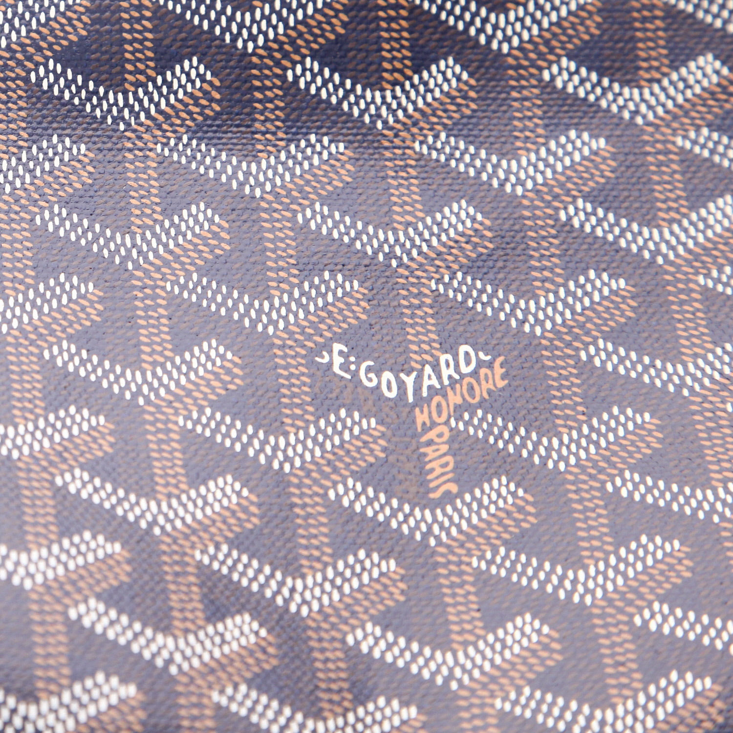 Goyard Villette shopping bag in navy blue Goyard canvas and navy blue leather - Detail D2
