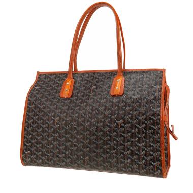 Borsa shopping Goyard “Marquise” in tela Goyardine nera e pelle marrone