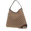 Bolso de mano Gucci   en tejido "sûpreme GG" beige y cuero marrón - 00pp thumbnail