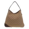 Bolso de mano Gucci   en tejido "sûpreme GG" beige y cuero marrón - Detail D4 thumbnail