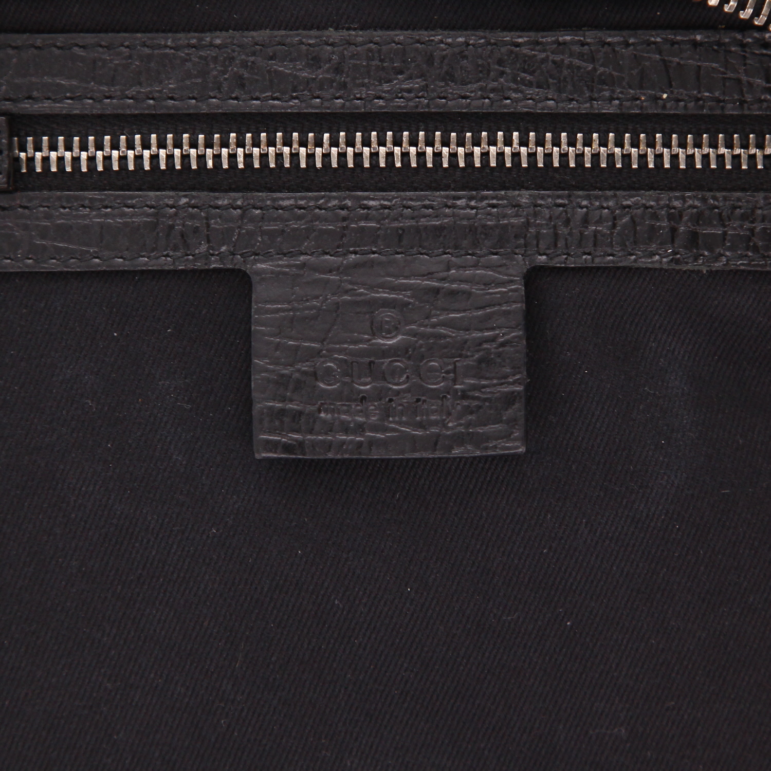 Gucci  Mors handbag  in black "sûpreme GG" canvas  and black leather - Detail D2