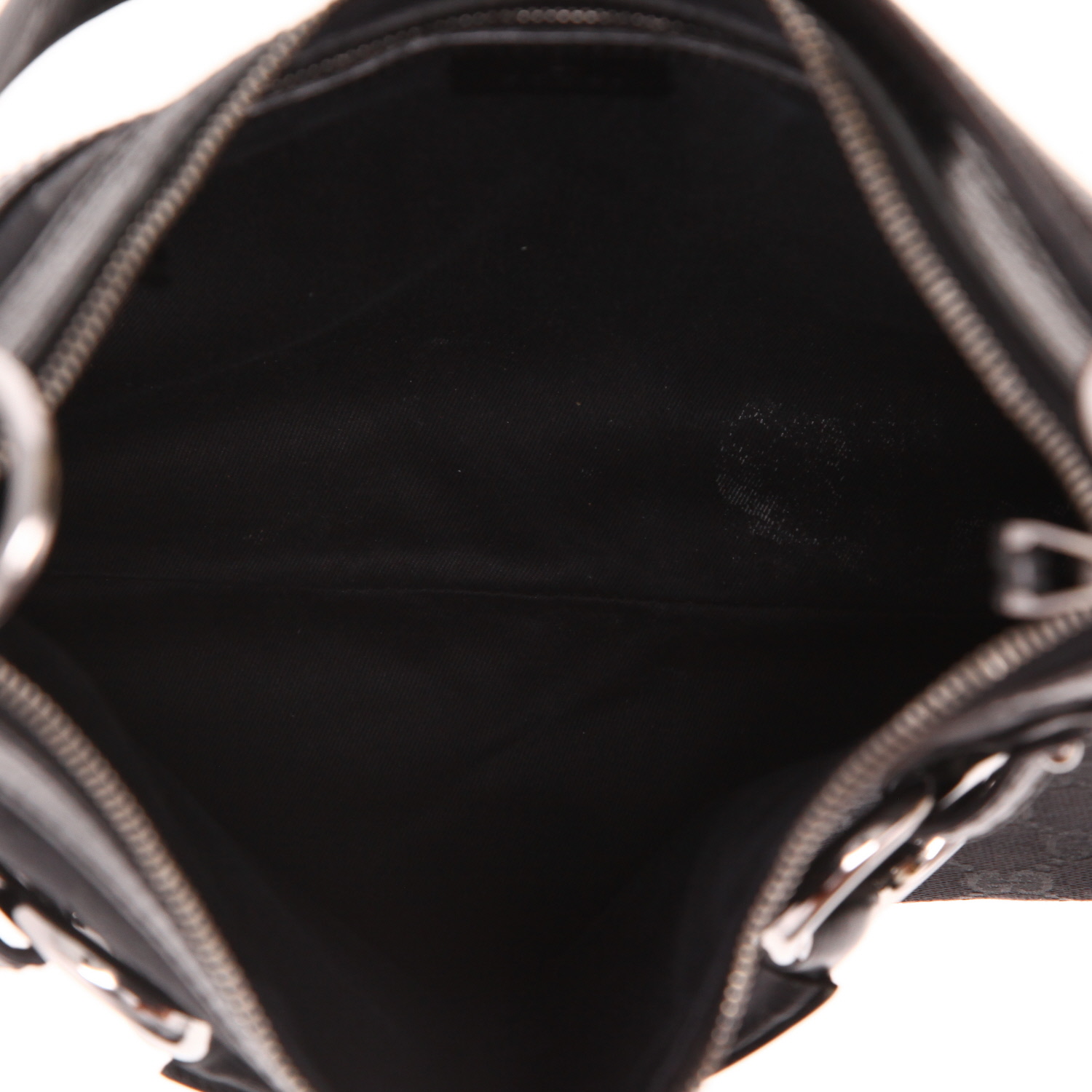 Gucci  Mors handbag  in black "sûpreme GG" canvas  and black leather - Detail D3